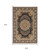 5' X 8' Navy Blue Tan And Black Medallion Area Rug With Fringe