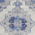 7' X 10' Ivory and Blue Floral Medallion Distressed Non Skid Area Rug
