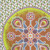 88" X 84" Green White And Yellow Floral Cotton Hanging Tapestry