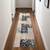 8' Tan Black and Ivory Floral Vines Non Skid Runner Rug
