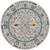 7' Round Yellow and Ivory Round Southwestern Stain Resistant Indoor Outdoor Area Rug