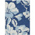 3' X 5' Navy Blue Denim Blue And Ivory Floral Washable Indoor Outdoor Area Rug