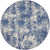 8' Blue Abstract Power Loom Round Rug