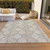 5' X 8' Taupe Beige And Khaki Floral Medallion Washable Indoor Outdoor Area Rug