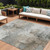 9' X 12' Ivory Gray And Khaki Abstract Washable Indoor Outdoor Area Rug