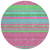 8' Blush Lime Green And Teal Blue Round Striped Washable Indoor Outdoor Area Rug