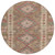 8' Brown Round Geometric Washable Indoor Outdoor Area Rug