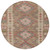 8' Brown Round Geometric Washable Indoor Outdoor Area Rug