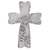 Gray Floral Resin Wall Cross 5.75H