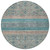 8' Teal Blue Salmon And Beige Round Medallion Washable Indoor Outdoor Area Rug