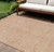 9' X 12' Peach And Beige Geometric Washable Indoor Outdoor Area Rug