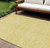 8' X 10' Gold Floral Washable Indoor Outdoor Area Rug