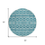 8' Teal Blue And Ivory Round Geometric Washable Indoor Outdoor Area Rug