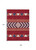 9' X 12' Red White And Navy Blue Southwestern Washable Indoor Outdoor Area Rug