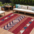 9' X 12' Red White And Navy Blue Southwestern Washable Indoor Outdoor Area Rug