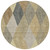 8' Brown Gold And Taupe Round Argyle Washable Indoor Outdoor Area Rug
