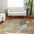 8' Brown Gold And Taupe Round Argyle Washable Indoor Outdoor Area Rug