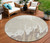 8' Ivory And Beige Round Abstract Washable Indoor Outdoor Area Rug