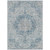 9' X 12' Blue Floral Medallion Washable Indoor Outdoor Area Rug