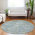 8' Blue And Gold Round Medallion Washable Indoor Outdoor Area Rug