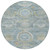 8' Blue And Gold Round Medallion Washable Indoor Outdoor Area Rug