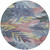 8' Denim Blue And Blush Round Floral Washable Indoor Outdoor Area Rug