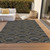 8' X 10' Black Ivory And Gold Geometric Washable Indoor Outdoor Area Rug
