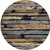 8' Black Gold And Brown Round Striped Washable Indoor Outdoor Area Rug