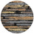 8' Black Gold And Brown Round Striped Washable Indoor Outdoor Area Rug