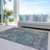 9' X 12' Fern Green Abstract Washable Indoor Outdoor Area Rug