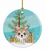 Christmas Tree and Dog on Ceramic Ornament - 652259327744