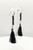 Christmas- Jet Tinsel Tassel Earrings