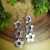 Flower Trio - Purple Marble | Dangle Earrings