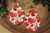 Pink & Red Hearts on White || Faux Leather Teardrop Dangle Earrings || Single-Sided