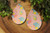 Easter Eggs on Purple || Faux Leather Teardrop Dangle Earrings || Single-Sided