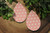 White Hearts on Pink || Faux Leather Teardrop Dangle Earrings || Single-Sided