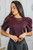 Knitted Diamond Puff Sleeves Top