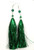Christmas- Long Evergreen Tinsel Tassel Earrings