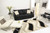 2' X 4' Black Or Beige Waves Wool Area Rug