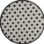 5' Round Black And White Round Geometric Indoor Outdoor Area Rug