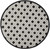 5' Round Black And White Round Geometric Indoor Outdoor Area Rug