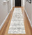 2' X 8' Ivory And Gray Abstract Strokes Runner Rug