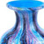 10" Blue and Green Glass Abstract Round Table Vase