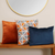 18" Blue and Orange Geometric Throw Pillow