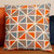 18" Blue and Orange Geometric Throw Pillow