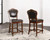Sunset Trading Bellagio Upholstered Barstools with Backs | Counter Height Dining Chairs | Distressed Cherry Brown Wood | Nailheads | Set of 2 