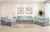 Sunset Trading Horizon Replacement Slipcover Only for T-Cushion Sofa | Performance Fabric Washable Water-Resistant Stain-Proof | Ocean Blue 