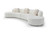 150" White Cotton Blend Curved Sofa With Toss Pillows