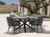55" Dark Gray Ceramic Glass and Aluminum Round Outdoor Dining Table