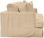 Sunset Trading Newport Replacement Slipcover Only for Recessed Fin Arm 94" Sofa | Performance Fabric Washable Water-Resistant Stain-Proof | 4 Throw Pillow Covers | Tan 